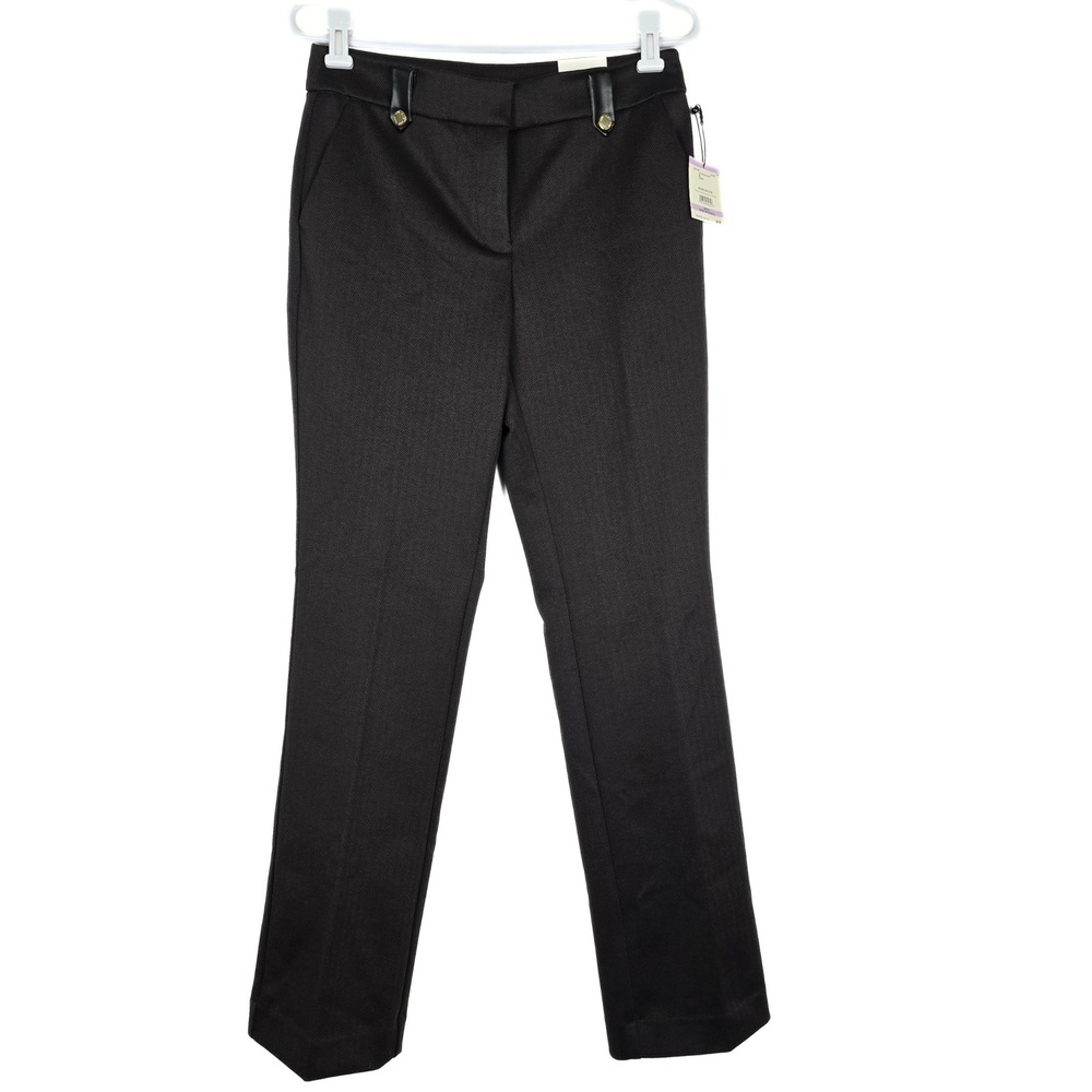 Anne Klein Womens Brown Herringbone Bootcut Dress‎ Pants Size 6 NWT 23000150-3QM